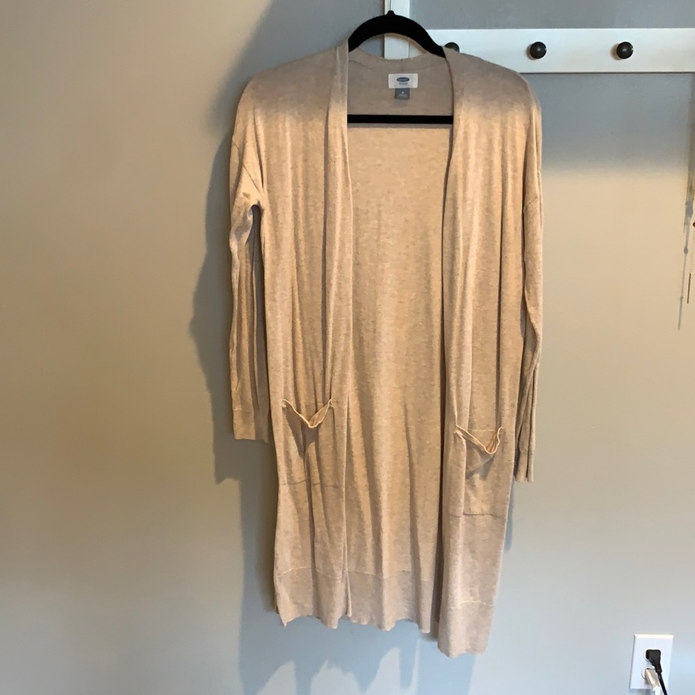 Beige long cardigan